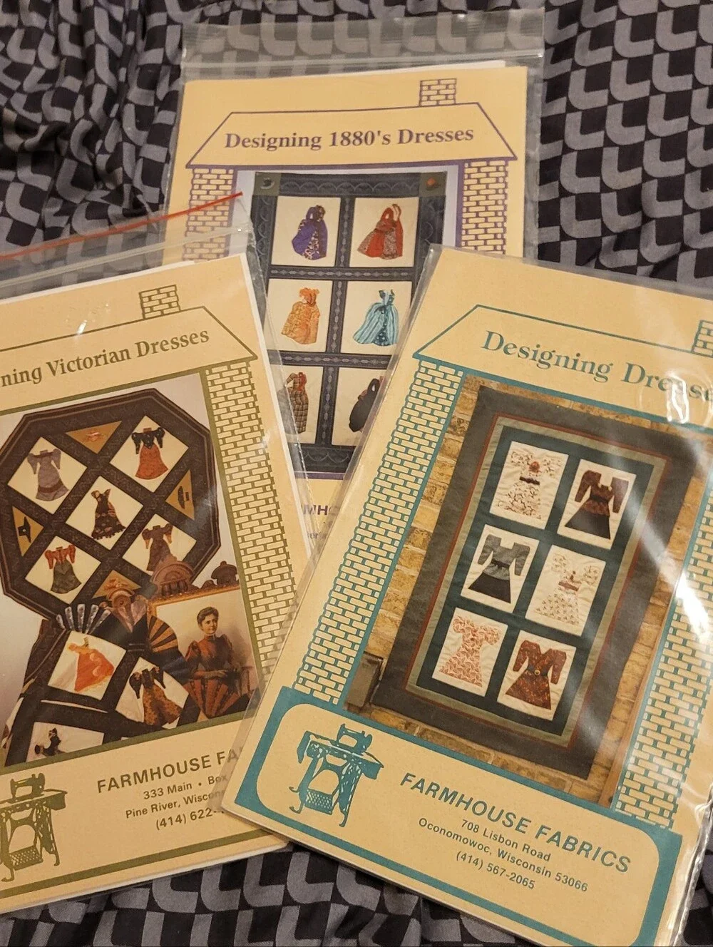 Lot of 55 Vtg Sewing & Craft Patterns w/Supplies - Victorian Quilts Needlepoint